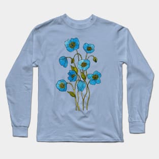 Himalayan Poppies Watercolour Long Sleeve T-Shirt